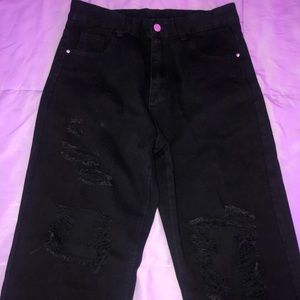 Distressed Black Jeans